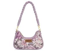 Wrangler - Bolso estilo hobo con estampado floral vintage y asa trenzada para mujer, Púrpura, Small