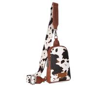 Wrangler - Bolsos cruzados con estampado de vaca para mujer, bolso cruzado para mujer, Marrón