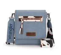 Wrangler Bolsos cruzados para mujer, bolso de hombro tejido a mano vintage, Cow-blue, 8.8" * 10.2" * 2.5"