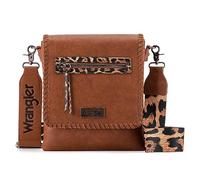 Wrangler Bolsos cruzados para mujer, bolso de mano tejido a mano occidental, Pattern-taos Brown