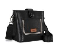 Wrangler Bolsos Cruzados para Mujer, Bonitos Bolsos y Bolso de Hombro para Mujer, Bolso Cruzado Negro, Small