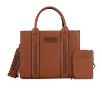Wrangler Bolsos de mano para mujer, bolso occidental y bolso de mano con asa superior con tarjetero, marrón, (Classic-Brown), Medium