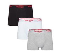 Wrangler Tasker Bóxer, Negro/Blanco/Gris Jaspeado, S (Pack de 3) para Hombre