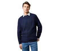Wrangler Cable Knit Sweater Sudadera, Denim Heather, XL para Hombre