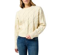 Wrangler Cable Knit Sweater Sudadera, Worn White, XL para Mujer