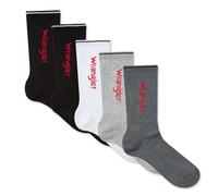 Wrangler Calcetines deportivos acolchados hombre, Paquete de 5 pares para correr, Mezcla de algodón transpirable, comodidad diaria,Largo hasta la pantorrilla