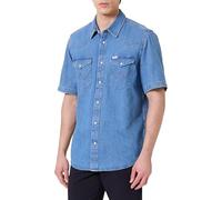 Wrangler Camisa de Hombre Regular Fit, Mid Wash, M