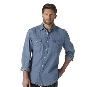 Wrangler - Camisa de Manga Larga para Hombres, auténtico Corte de Cowboy