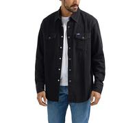 Wrangler Camisa de Mezclilla para Hombre, colección de Mezclilla, Camisa a presión para Hombre, Negro Denim, L