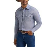 Wrangler Camisa de Trabajo de Manga Larga con Corte Vaquero para Hombre, Cambray Claro, XX-Large
