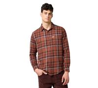 Wrangler 1 Pkt Flannel Shirt Camiseta, Fired Brick, XXL Hombres