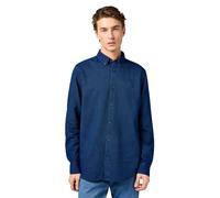 Wrangler Camisa Oxford para Hombre, Oxford índigo, L