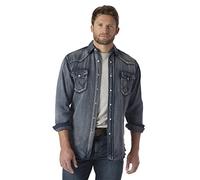 Wrangler Camisa para Hombre, Azul(envejecido), L