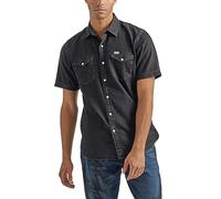 Wrangler Camisa vaquera de manga larga para hombre, Negro Sucio, Large