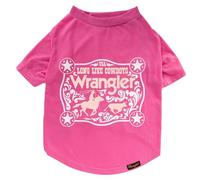 Wrangler Camiseta con logotipo de hebilla de cuerda, color rosa, talla L