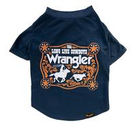 Wrangler Camiseta con logotipo y hebilla de cuerda, color azul marino, talla XS