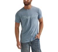 Wrangler Camiseta de Manga Corta para Hombre con Cuello Redondo, Ashley Blue Heather, L