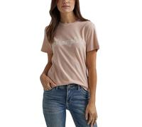 Wrangler Camiseta de Manga Corta Retro Occidental para Mujer, Camiseta gráfica de Manga Corta Retro Occidental para Mujer, Látigo de melocotón Jaspeado, XXL