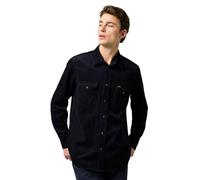 Wrangler Western Cord Shirt Camiseta, Negro, XL Hombres