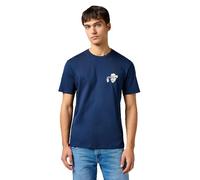 Wrangler Camiseta para Hombre Small Graphic tee, Azul Marino, M