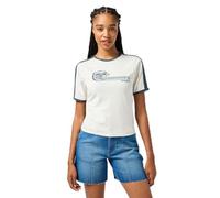 Wrangler Camiseta Ringer para Mujer, Blanco Vintage, L