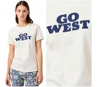 Wrangler Camiseta Ringer para Mujer, Blanco Vintage, M