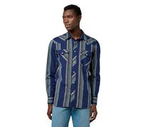 Wrangler Camiseta Western Indigo para Hombre, Vintage Azul, L