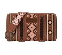 Wrangler Cartera para mujer, cartera azteca occidental con tarjetero, Marrón, Talla única, De moda