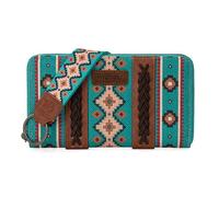Wrangler Cartera para Mujer, Cartera Azteca Occidental con Tarjetero, Turquesa, Talla única, De Moda