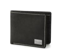 Wrangler Cartera plegable para hombre, piel auténtica, regalo para él, Negro -, talla única