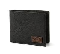 Wrangler Cartera plegable para hombre, piel auténtica, regalo para él, Negro, talla única
