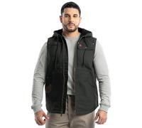 Wrangler Chaleco con capucha y forro de sherpa para hombre, Negro -, X-Large