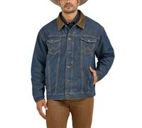 Wrangler Chaqueta vaquera con forro vaquero para hombre, Denim/Blanket, XX-Large