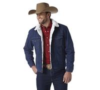 Wrangler Chaqueta vaquera con forro vaquero para hombre, corte vaquero, Denim/Sherpa, Medium