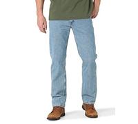Wrangler Authentics - Vaqueros clásicos de algodón para hombre, cinco bolsillos, corte recto, Light Stonewash, 33W x 34L