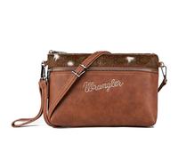 Wrangler Clutch - Bolso cruzado occidental para mujer, Cowhair-marrón