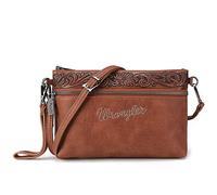 Wrangler Clutch - Bolso cruzado occidental para mujer, Patrón-marrón
