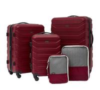 Wrangler Juego de Equipaje y Accesorios de 5 Piezas, Red, Paquete de 5, Juego de Cubos de Equipaje y Embalaje Elysium