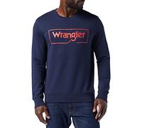 Wrangler Frame Logo Crew Sudadera, Azul (Navy), X-Large para Hombre
