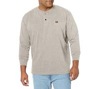 Wrangler Henley Manga Larga Henley para Hombre, Harina de Avena Jaspeada, XXL