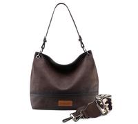 Wrangler Hobo - Bolsos de cuero vegano con asa superior para mujer, bolsos de hombro y bolsos, Café, Medium