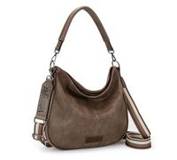 Wrangler Hobo - Bolsos Hobo para mujer, con cinta de algodón, a rayas, con correa cruzada, Caqui oscuro, Medium