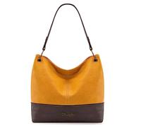 Wrangler Hobo - Bolsos para mujer, de cuero vegano, con asa superior, Amarillo de dos tonos, Medium