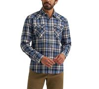 Wrangler Iconic Denim Regular Fit Snap Shirt Camisa Button-Down Hombre, Azul Oscuro, XL