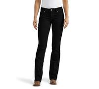 Wrangler Western Mid Rise Stretch Boot Cut Jean Jeans, Negro, 7W x 32L para Mujer