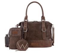 Wrangler - Juego de 3 bolsas de médico para mujer, con asa superior, para teléfono celular, bolsos de mano, Café llamativo, Talla única