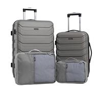 Wrangler Juego de 4 Cubos de Equipaje y Equipaje, Gris Pardo Desierto, Paquete de 4, Juego de Equipaje y Cubos de Equipaje Miami