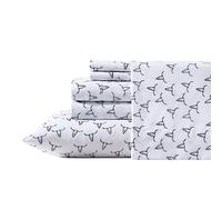 Wrangler - Juego de sábanas tamaño King, Juego de Ropa de Cama Sedoso y Ligero, Inspirado en Yellowstone, decoración Casual para el hogar (Calaveras de dirección, Color Negro, King)