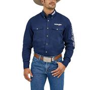 Wrangler Men's Western Logo Long Sleeve Snap Front Shirt
