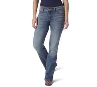 Wrangler Mid Rise Boot Cut Jean Jeans, Lavado Medio, 15W x 36L para Mujer